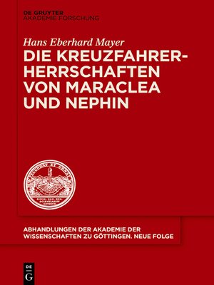 cover image of Die Kreuzfahrerherrschaften von Maraclea und Nephin